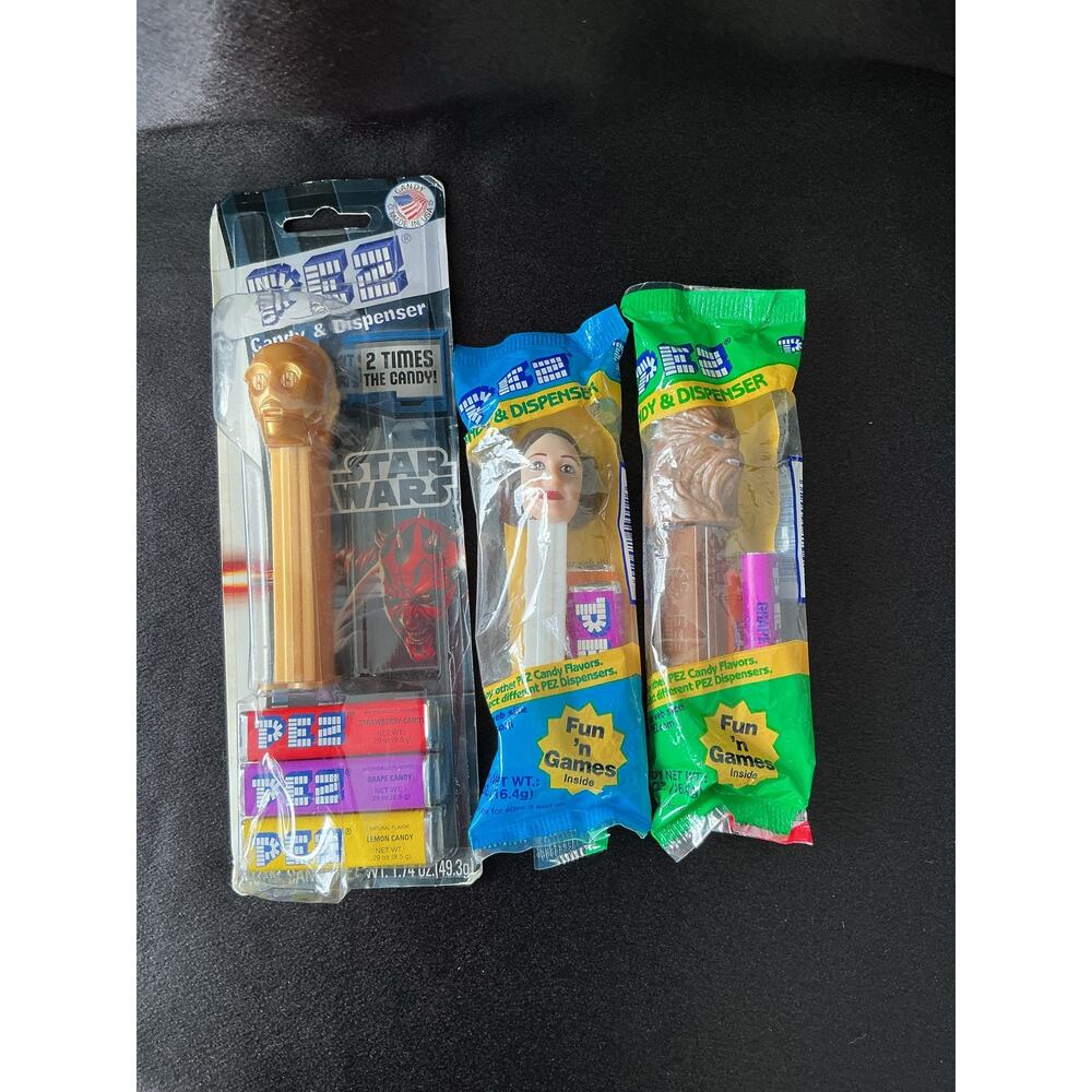 Set of 3 Vintage Star Wars Themed PEZ Dispensers
